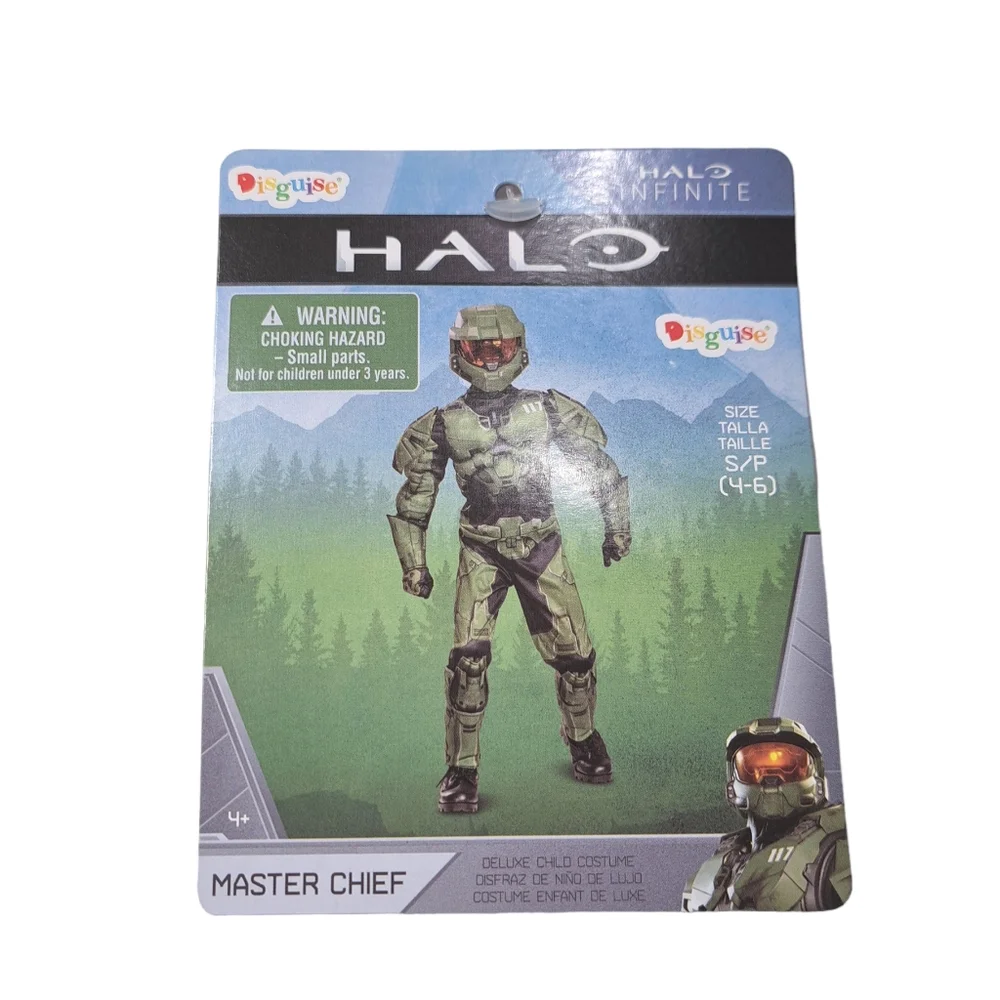 Halo Infinite Master Chief Kids Costume Green/Black Size S/P (4-6)‎